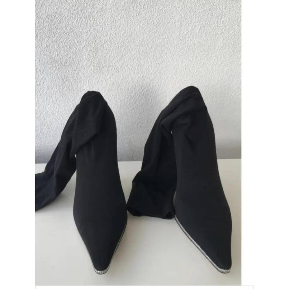 NWT Rene Caovilla Black Leather Sole Italian Stiletto Pump Heels Size 40 additio